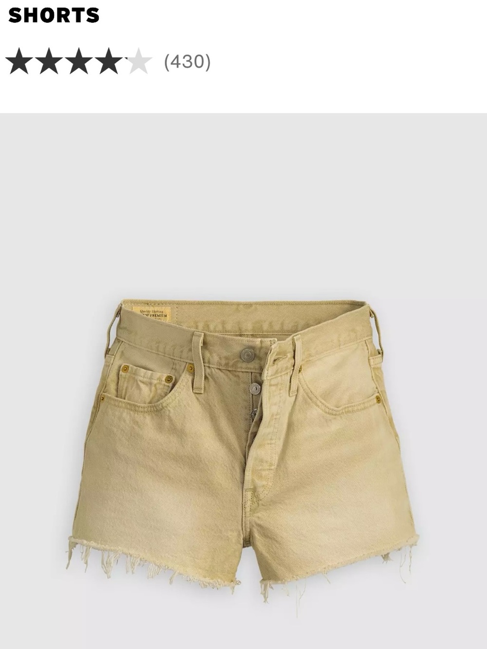 Women’s Tan Levi’s 501 Denim Cutoff Shorts